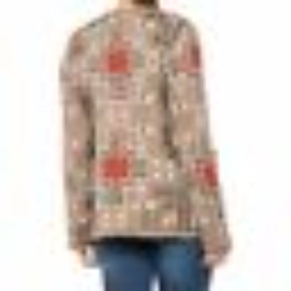 MISS ME Vintage Aztec Southwest Tan Fringe Open Cardigan Sweater Women's M NEW - Picture 2 of 7